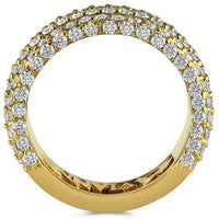 Thumbnail for 14K Yellow Solid Gold Mens Diamond Wedding Ring Band 4.50 Ctw