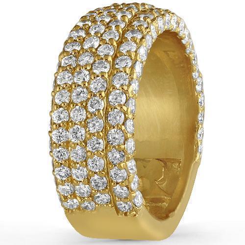 14K Yellow Solid Gold Mens Diamond Wedding Ring Band 4.50 Ctw