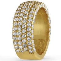 Thumbnail for 14K Yellow Solid Gold Mens Diamond Wedding Ring Band 4.50 Ctw