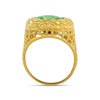 Thumbnail for 14K Yellow Solid Gold Mens Emerald Pinky Ring 8.00 Ctw