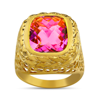 Thumbnail for 14K Yellow Solid Gold Mens Ruby Pinky Ring 8.00 Ctw