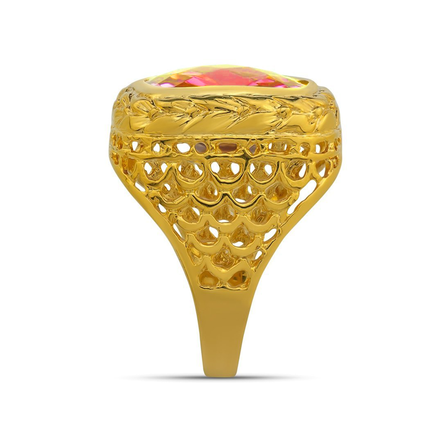 14K Yellow Solid Gold Mens Ruby Pinky Ring 8.00 Ctw