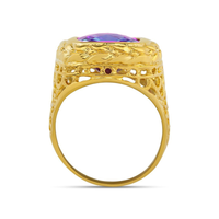 Thumbnail for 14K Yellow Solid Gold Mens Sapphire Pinky Ring 8.00 Ctw