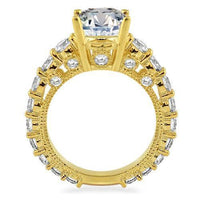Thumbnail for 14K Yellow Solid Gold Womens Diamond Four Prongs Designer Engagement Ring 5.53 Ctw