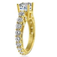 Thumbnail for 14K Yellow Solid Gold Womens Diamond Four Prongs Designer Engagement Ring 5.53 Ctw