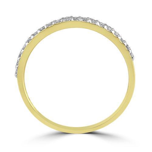 Yellow 14K Yellow Solid Gold Womens Diamond French Pave Wedding Band 0.20 Ctw