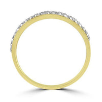 Thumbnail for Yellow 14K Yellow Solid Gold Womens Diamond French Pave Wedding Band 0.20 Ctw