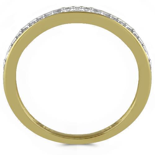 14K Yellow Solid Gold Womens Diamond Wedding Ring Band 0.12  Ctw