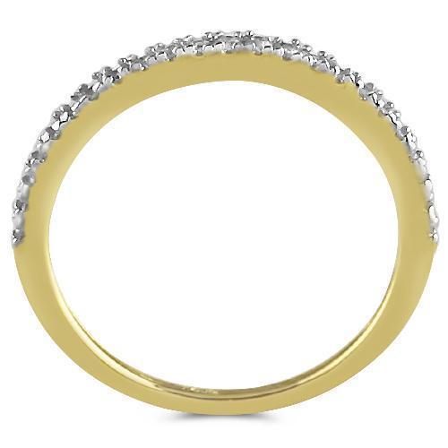 14K Yellow Solid Gold Womens Diamond Wedding Ring Band 0.13 Ctw
