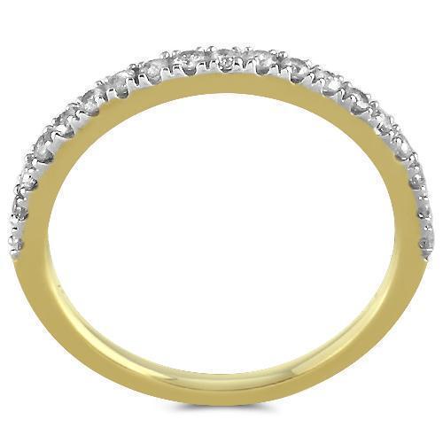 14K Yellow Solid Gold Womens Diamond Wedding Ring Band 0.22  Ctw