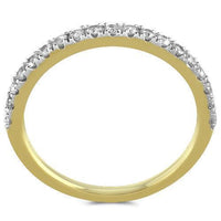 Thumbnail for 14K Yellow Solid Gold Womens Diamond Wedding Ring Band 0.22  Ctw
