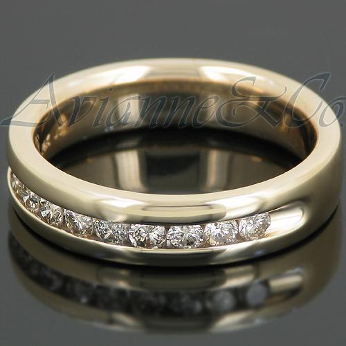 14K Yellow Solid Gold Womens Diamond Wedding Ring Band 0.41 Ctw
