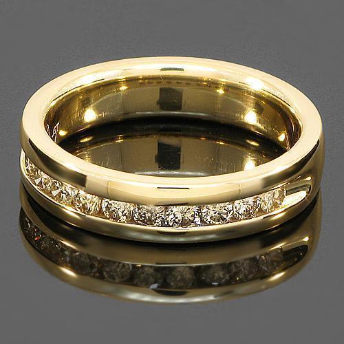 14K Yellow Solid Gold Womens Diamond Wedding Ring Band 0.41 Ctw