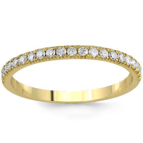 14K Yellow Solid Gold Womens Diamond Wedding Ring Band 0.50  Ctw
