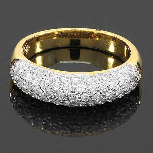 14K Yellow Solid Gold Womens Diamond Wedding Ring Band 1.03 Ctw