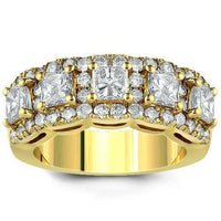 Thumbnail for 14K Yellow Solid Gold Womens Diamond Wedding Ring Band 2.70 Ctw