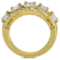 Thumbnail for 14K Yellow Solid Gold Womens Diamond Wedding Ring Band 2.70 Ctw