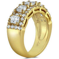 Thumbnail for 14K Yellow Solid Gold Womens Diamond Wedding Ring Band 2.70 Ctw