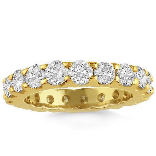 14K Yellow Solid Gold Womens Diamond Wedding Ring Band 3.00 Ctw