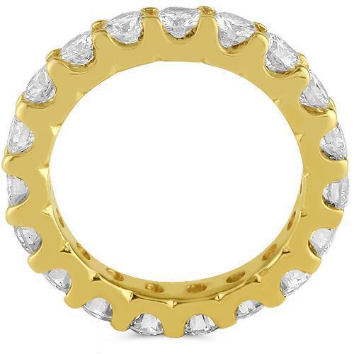 14K Yellow Solid Gold Womens Diamond Wedding Ring Band 3.00 Ctw