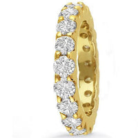 Thumbnail for 14K Yellow Solid Gold Womens Diamond Wedding Ring Band 3.00 Ctw