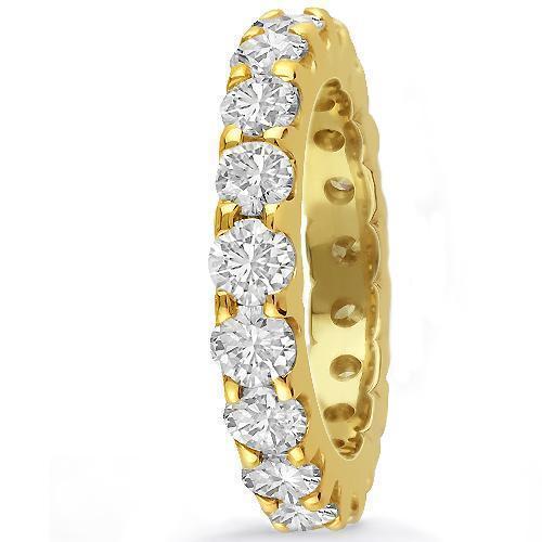 14K Yellow Solid Gold Womens Diamond Wedding Ring Band 3.00 Ctw