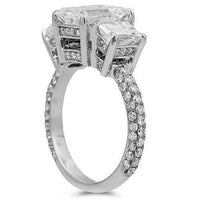 Thumbnail for 18K Solid White Gold Diamond Custom Engagement Ring 3.95 Ctw