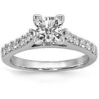 Thumbnail for 18K Solid White Gold Diamond Engagement Ring 1.08 Ctw