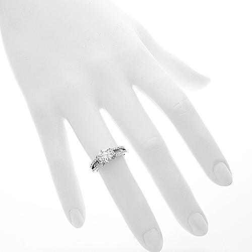 18K Solid White Gold Diamond Engagement Ring 1.62 Ctw