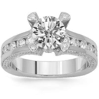 Thumbnail for 18K Solid White Gold Diamond Engagement Ring 3.12 Ctw