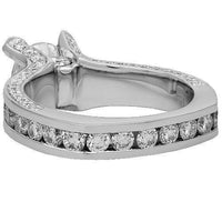 Thumbnail for 18K Solid White Gold Diamond Engagement Ring 3.12 Ctw