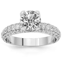 Thumbnail for 18K Solid White Gold Diamond Engagement Ring 3.25 Ctw