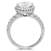 Thumbnail for 18K Solid White Gold Diamond Engagement Ring 3.40 Ctw