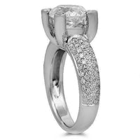 Thumbnail for 18K Solid White Gold Diamond Engagement Ring 4.01 Ctw