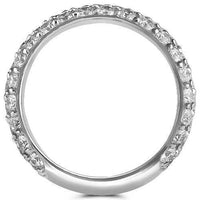 Thumbnail for 18K Solid White Gold Diamond Wedding Ring Band 3.00 Ctw
