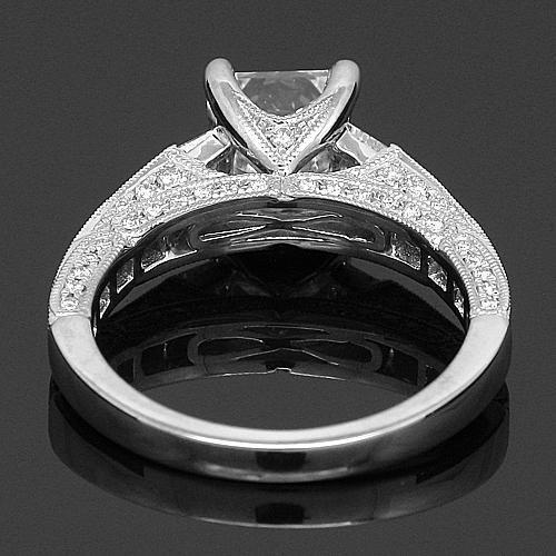 18K Solid White Gold GIA Certified Diamond Engagement Ring 3.76 Ctw