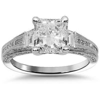Thumbnail for 18K Solid White Gold GIA Certified Diamond Engagement Ring 3.76 Ctw