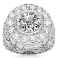 Thumbnail for 18K Solid White Gold Mens Custom Diamond Ring 22.04 Ctw