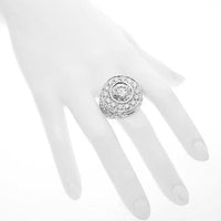 Thumbnail for 18K Solid White Gold Mens Custom Diamond Ring 22.04 Ctw