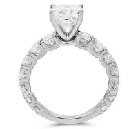 Thumbnail for 18K Solid White Gold Scalloped Pave Diamond Engagement Ring