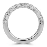 Thumbnail for 18K Solid White Gold Womens Diamond Wedding Ring Band 1.01 Ctw