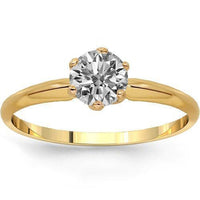 Thumbnail for 18K Solid Yellow Gold Diamond Solitaire Engagement Ring 1.03 Ctw