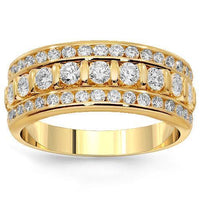 Thumbnail for 18K Solid Yellow Gold Womens Diamond Wedding Ring Band 1.79 Ctw