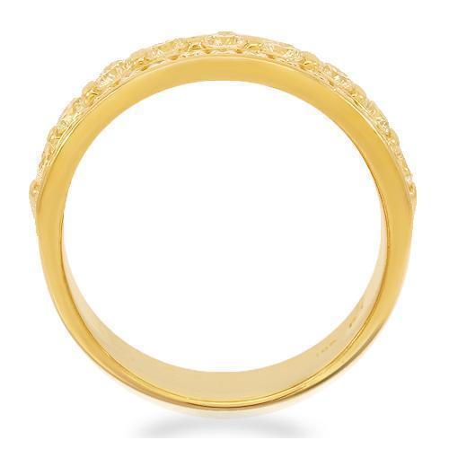 18K Solid Yellow Gold Womens Diamond Wedding Ring Band 1.79 Ctw