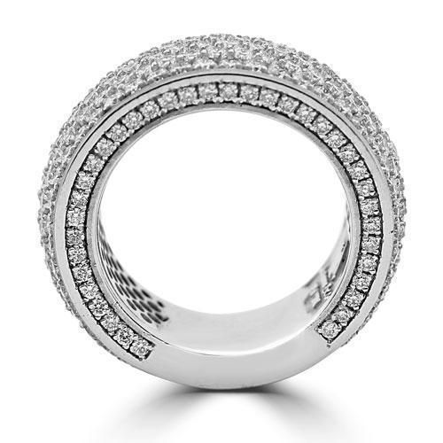 18K White Gold Mens Diamond Wedding Band 5.50 Ctw