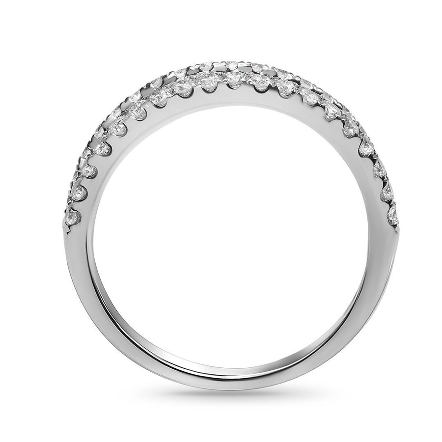 Alianza de boda para mujer en oro blanco de 18 quilates con diamantes talla baguette de 1,15 quilates