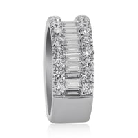 Thumbnail for 18K White Gold Womens Baguette Diamond Wedding Band 1.15 Ctw