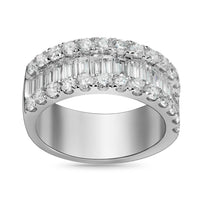 Thumbnail for 18K White Gold Womens Baguette Diamond Wedding Band 2.64 Ctw