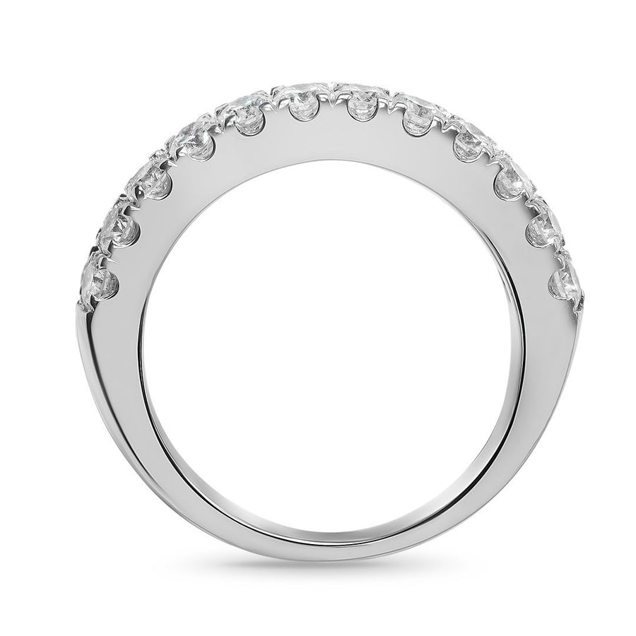 18K White Gold Womens Baguette Diamond Wedding Band 3.12 Ctw