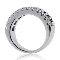 Thumbnail for 18K White Gold Womens Baguette Diamond Wedding Band 3.12 Ctw